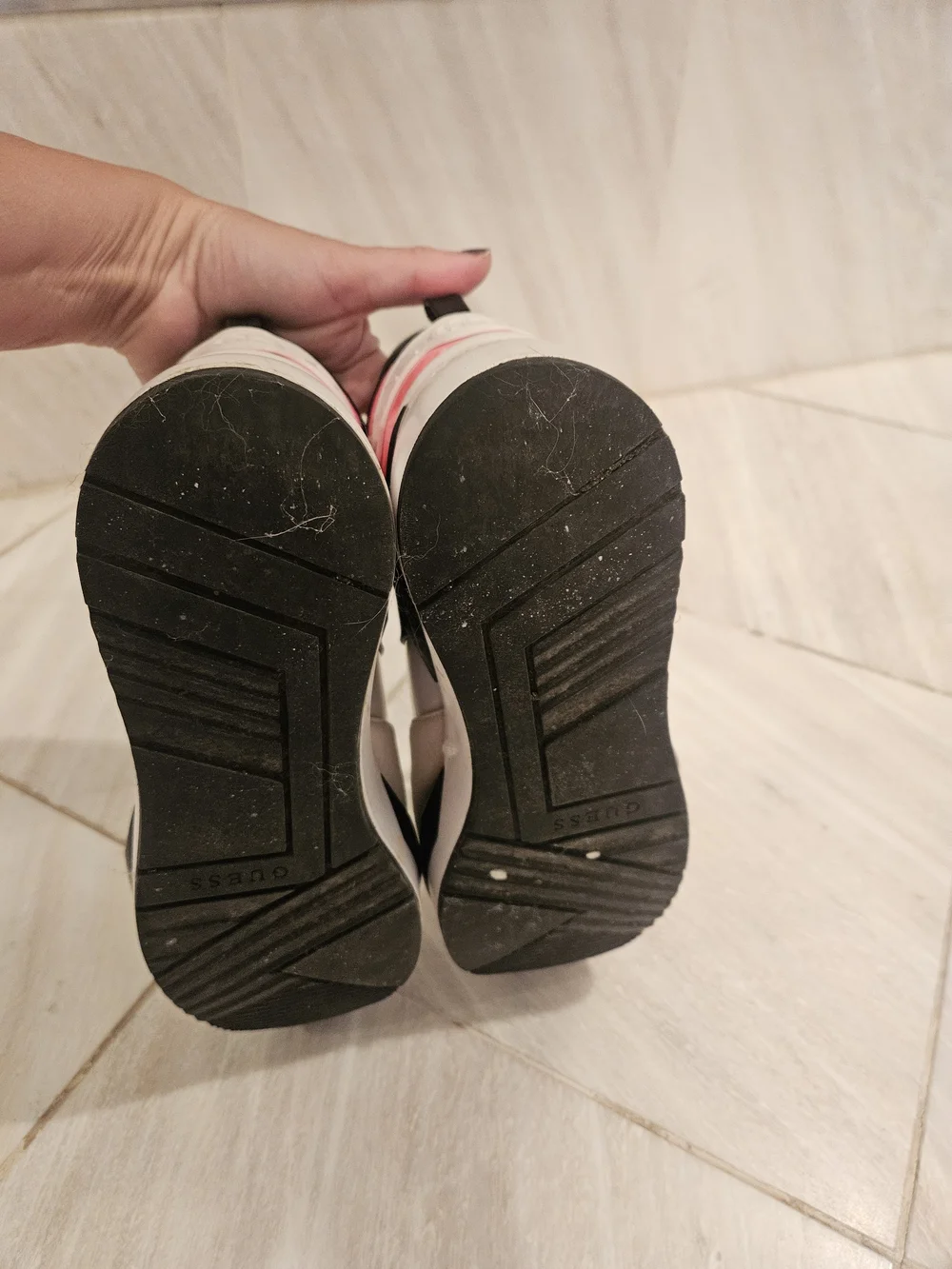 Guess..Women's Black & Neon Pink/yellpw Athletic Sneakers, Size 9.